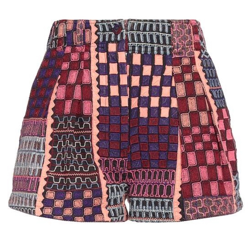 Ulla Johnson Tariq Handmade Embroidered Printed Cotton Shorts